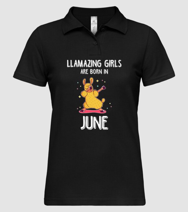 llamazing girls are born in june model negru pe tricou