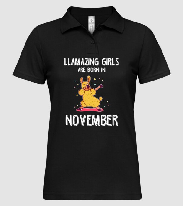llamazing girls are born in november model negru pe tricou