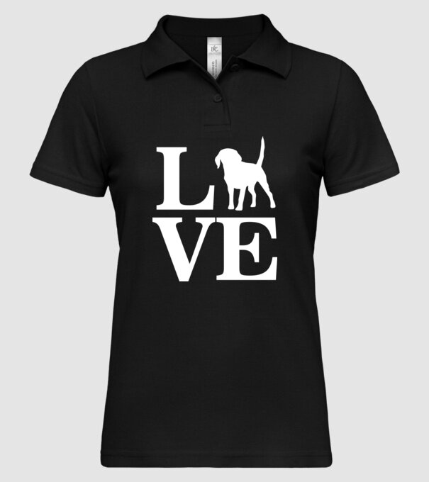 LOVE BEAGLE model negru pe tricou