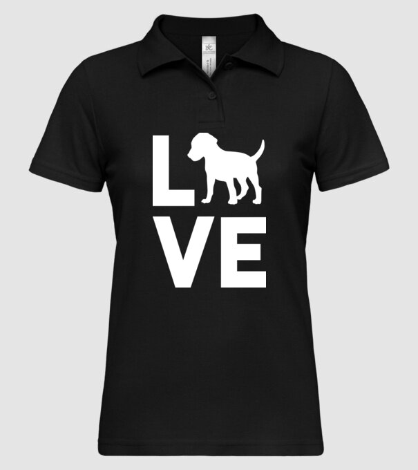 LOVE Beagle model negru pe tricou