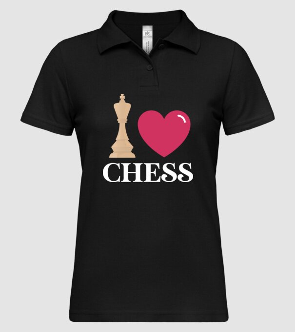 Love chess model negru pe tricou