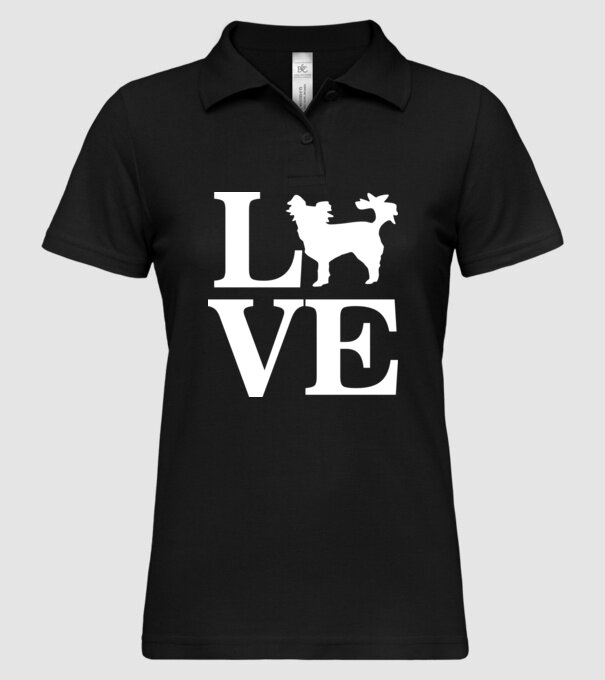 LOVE CHIHUAHUA model negru pe tricou