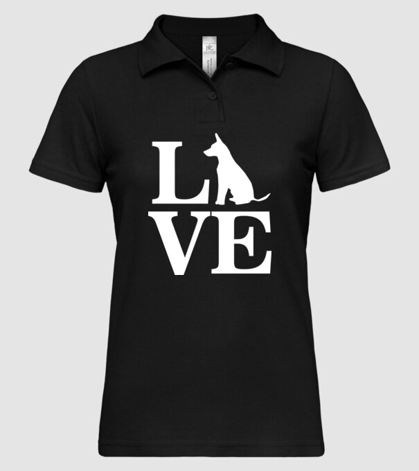 Love câini model negru pe tricou