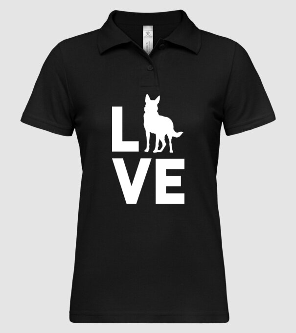 LOVE ciobănesc german model negru pe tricou
