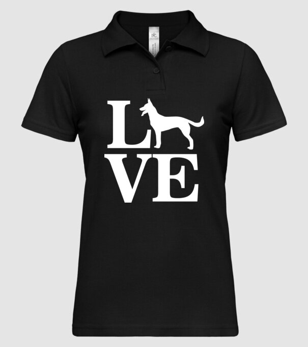 LOVE CIOBANESC GERMAN model negru pe tricou