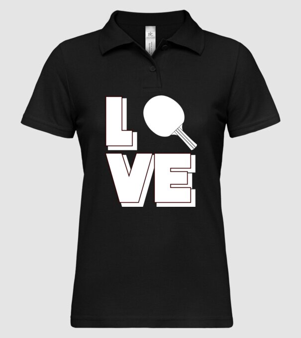 Love pingpong model negru pe tricou