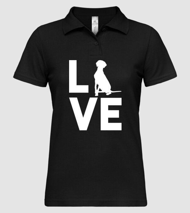 LOVE Vizsla model negru pe tricou