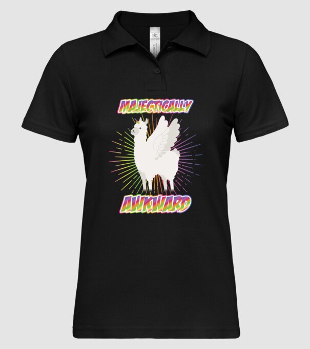Majestically Awkward model negru pe tricou
