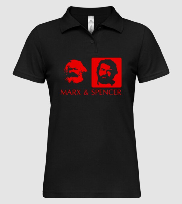MARX and Spencer model negru pe tricou