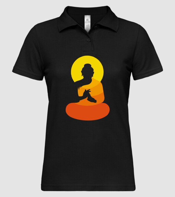 Călugăr meditator model negru pe tricou