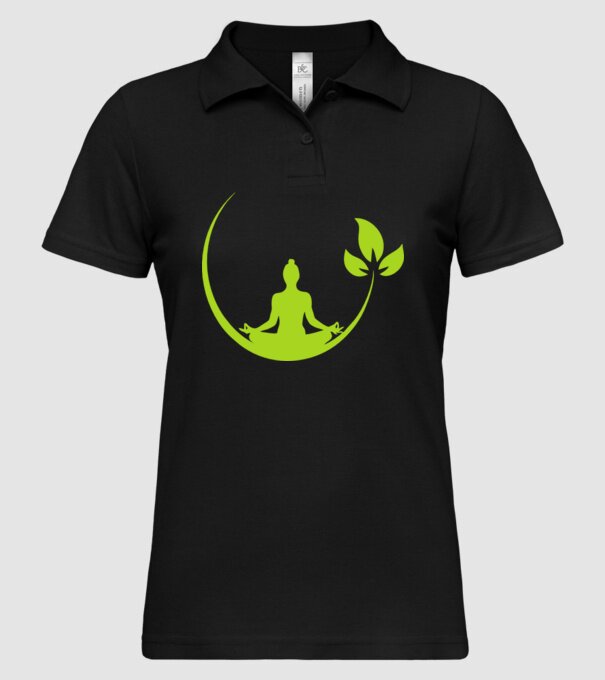 meditation leaf model negru pe tricou