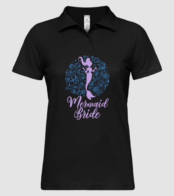 MermaidTeam Bride model negru pe tricou