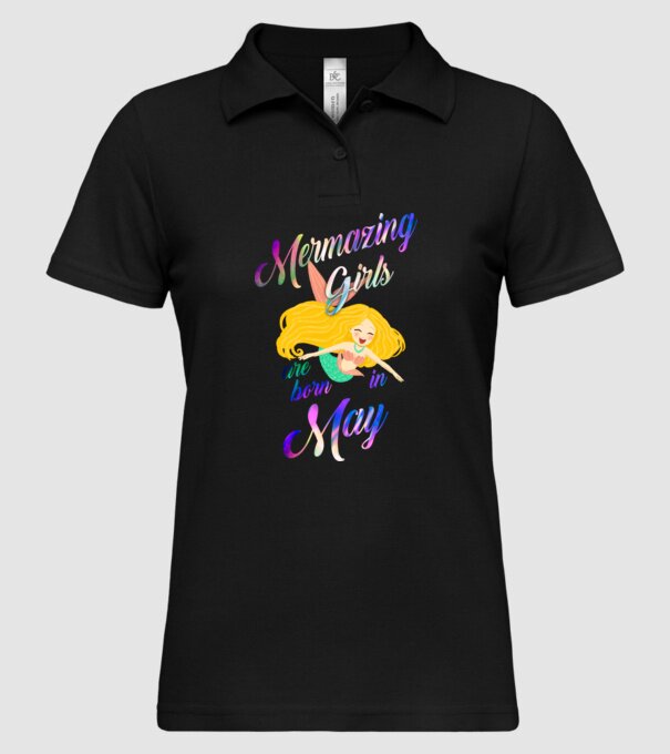 Mermazing girls are born may model negru pe tricou