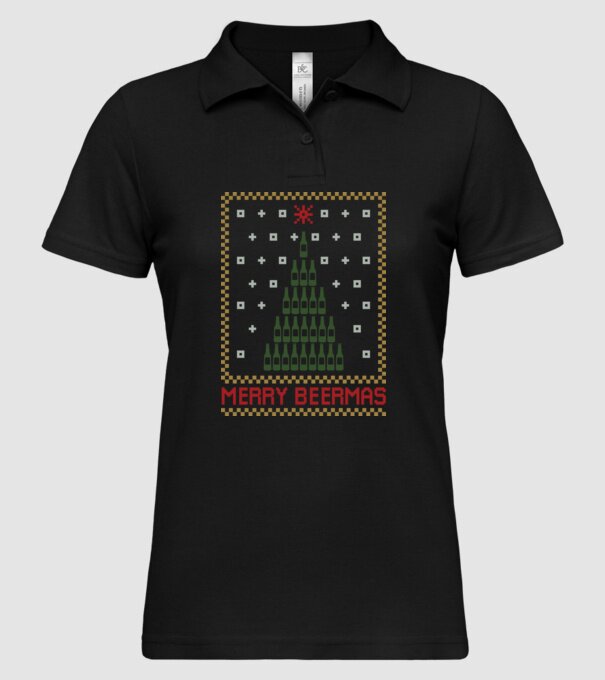 Merry Beermas model negru pe tricou