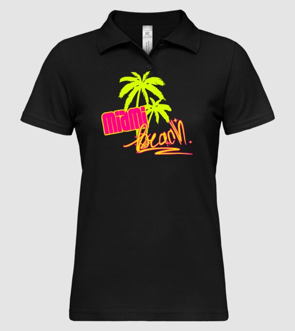 Miami beach model negru pe tricou
