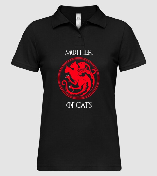 Mother of cats model negru pe tricou