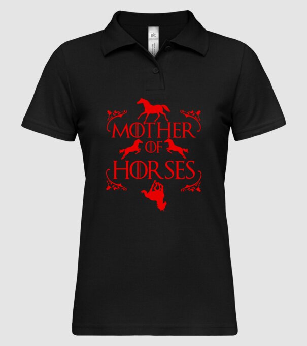 Mother of Horses model negru pe tricou