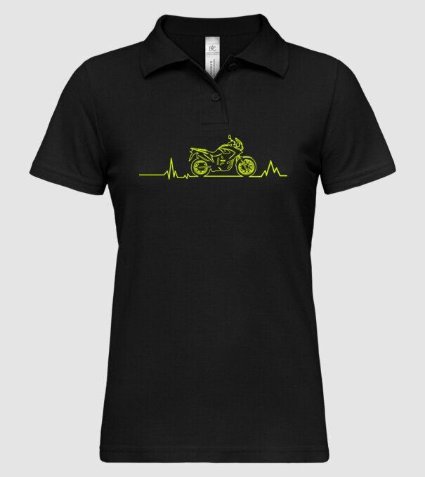 ECG Motociclist model negru pe tricou