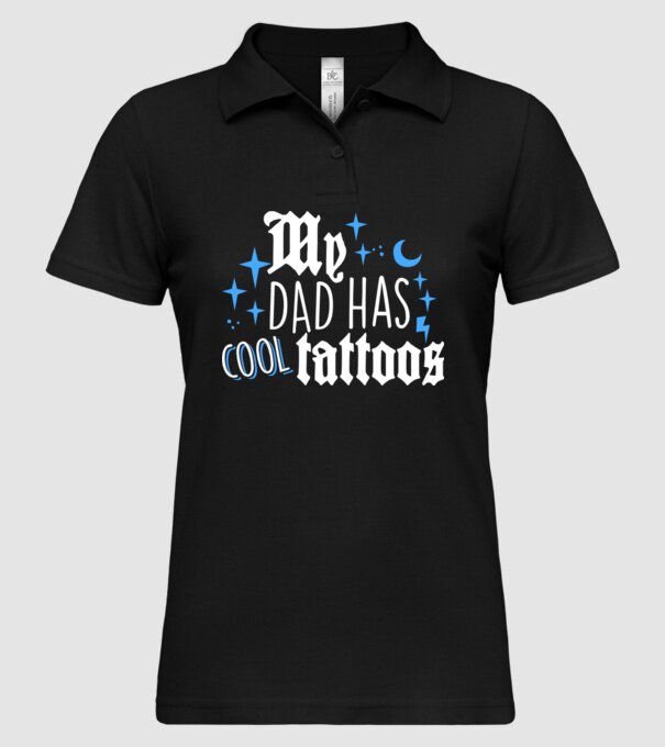 My dad has cool tattoos model negru pe tricou