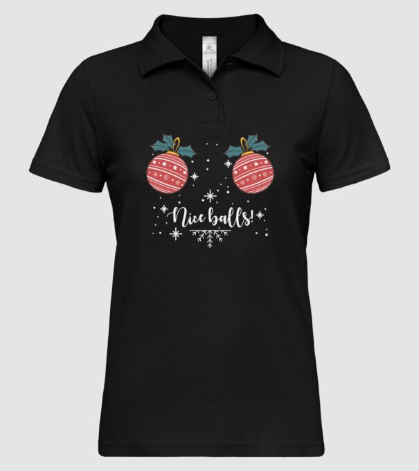 Nice Balls model negru pe tricou
