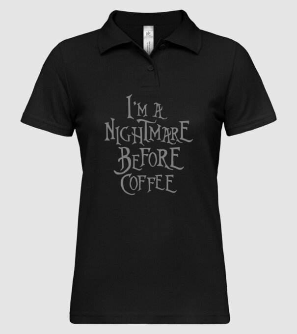 Nightmare before coffee model negru pe tricou