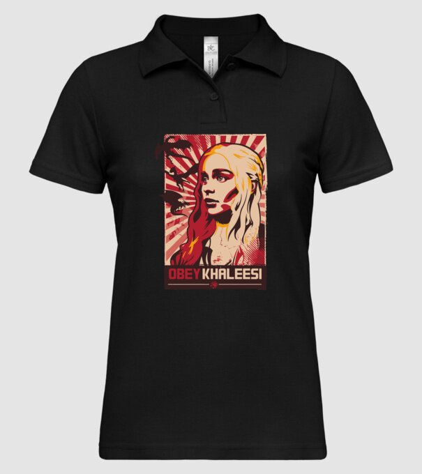 Obey Khaleesi model negru pe tricou
