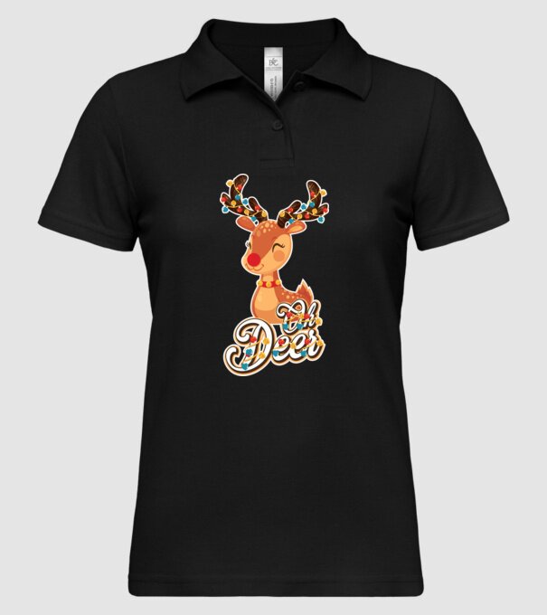 Oh deer model negru pe tricou
