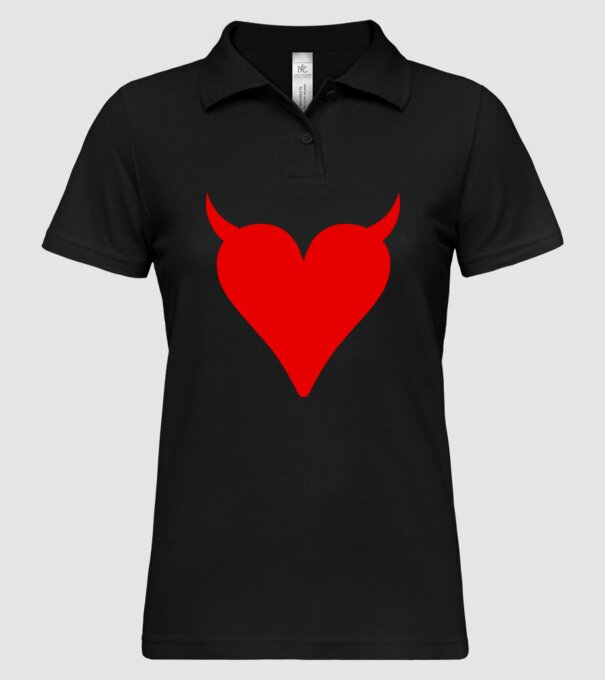 Inimă de diavol model negru pe tricou