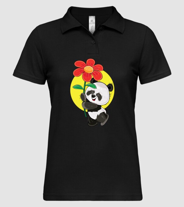 Dragoste panda model negru pe tricou