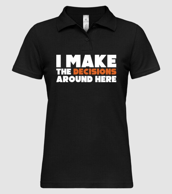 Motiv cuplu I make decisions model negru pe tricou