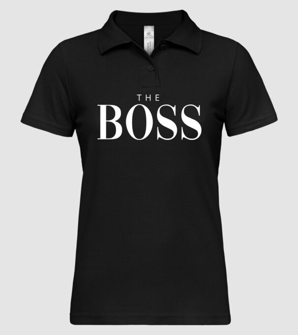 Motiv cuplu The Boss model negru pe tricou
