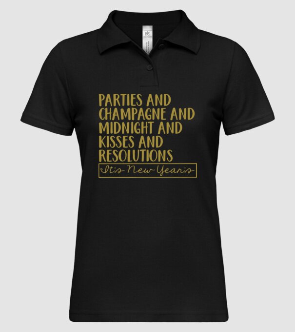 Parties champagne model negru pe tricou