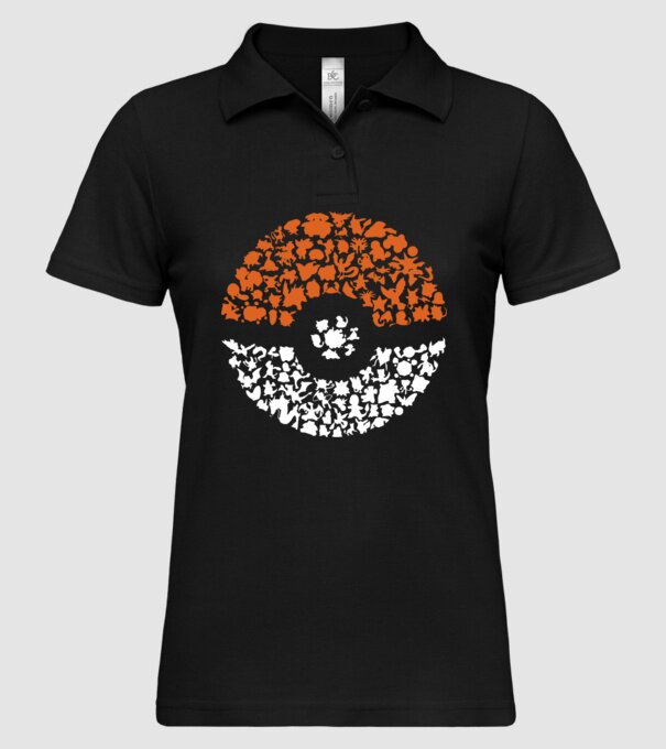 Pokeball model negru pe tricou