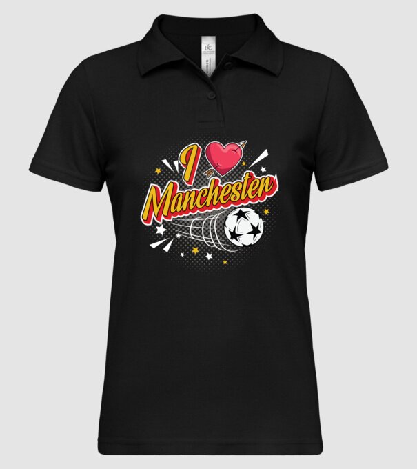 Popart Manchester model negru pe tricou