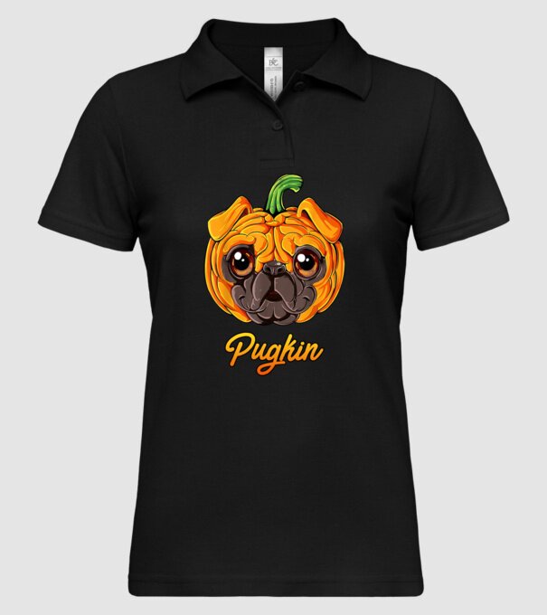 Pugkin model negru pe tricou