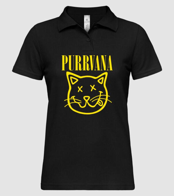 PURRVANA model negru pe tricou