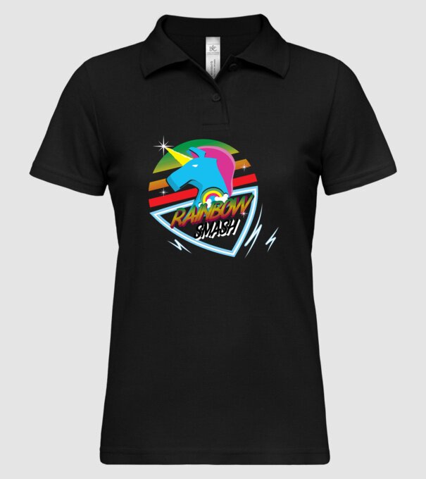 Rainbow smash model negru pe tricou
