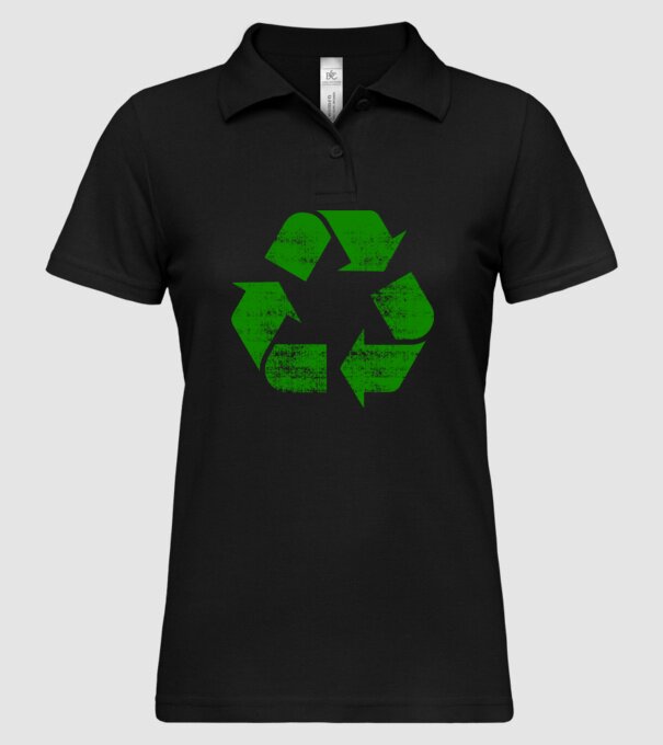 RECYCLE model negru pe tricou