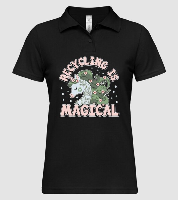 Recycling is magical model negru pe tricou