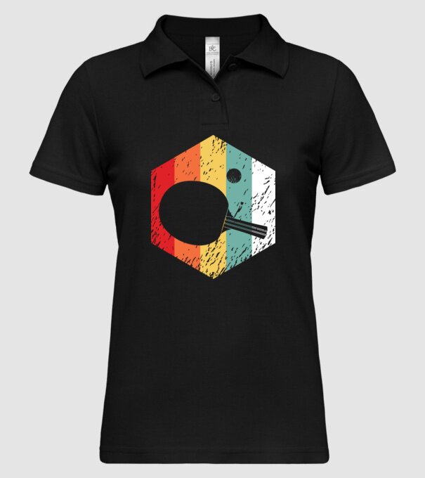 Retro Ping Pong model negru pe tricou
