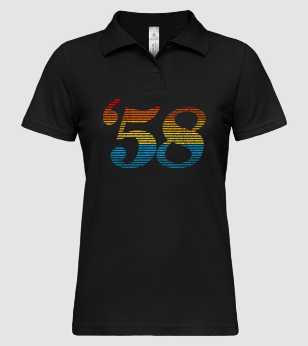 Retro Birthday 1958 model negru pe tricou