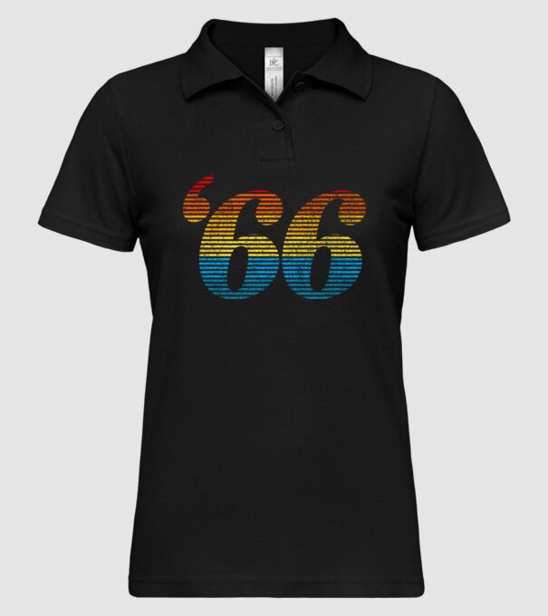 Retro Birthday 1966 model negru pe tricou