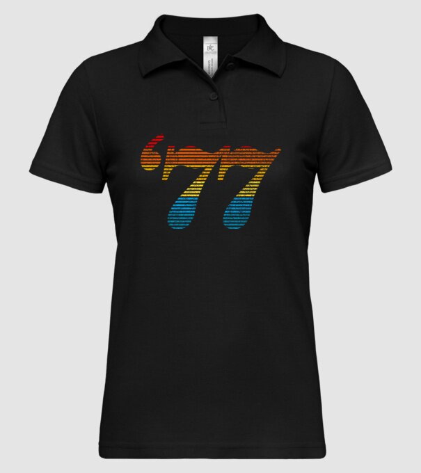 Retro Birthday 1977 model negru pe tricou