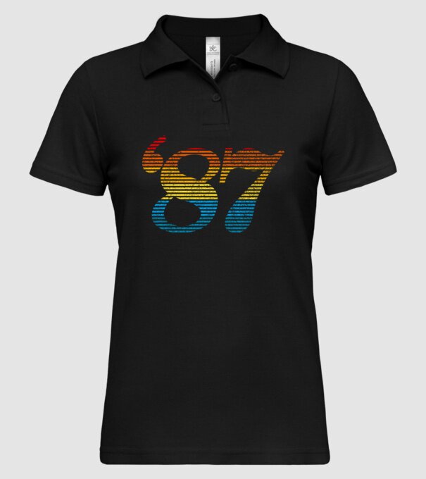 Retro Birthday 1987 model negru pe tricou