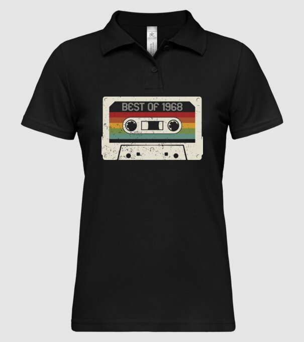 retro tape 1968 vintage model negru pe tricou