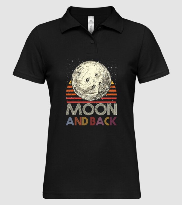 Retro vintage love you to the moon and back MOON model negru pe tricou