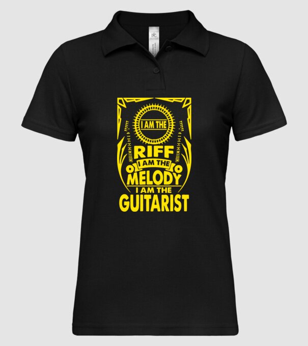 Riff Melody Guitarist model negru pe tricou