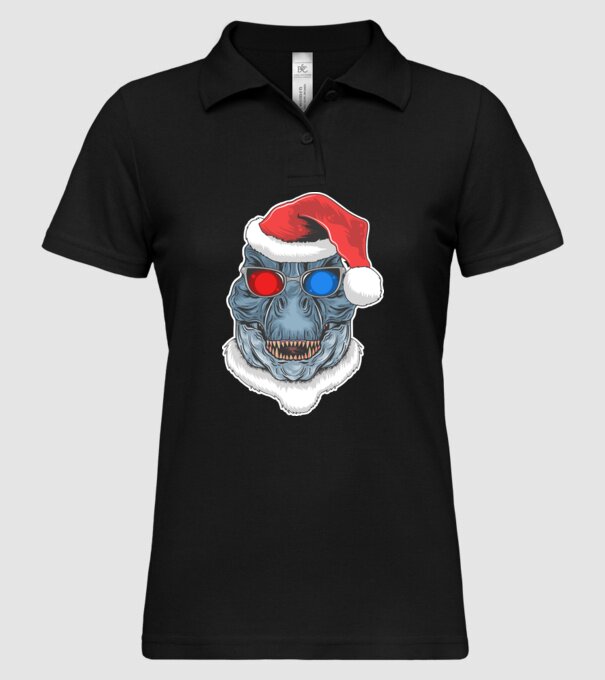 Santasaurus Rex model negru pe tricou