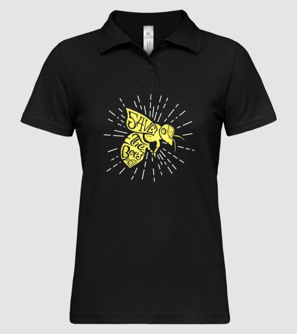 Save the bees model negru pe tricou