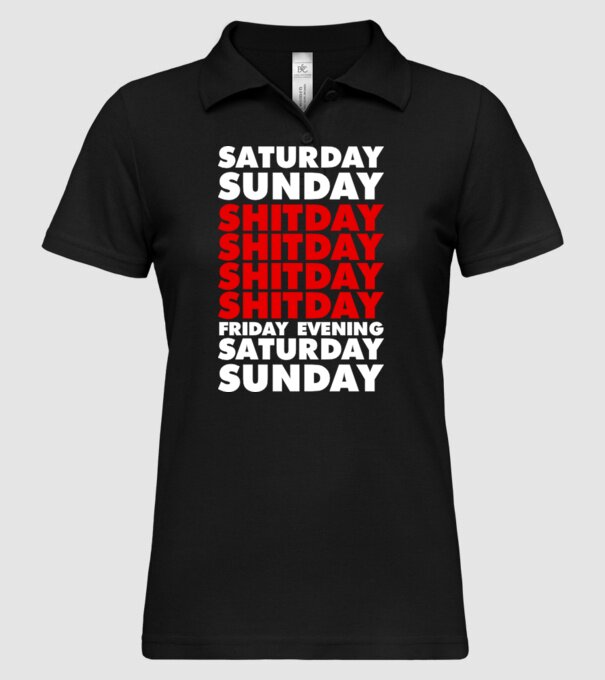 Shitday model negru pe tricou